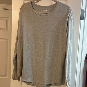 SO Women's Long-Sleeve Crewneck Top - Light Heather Gray